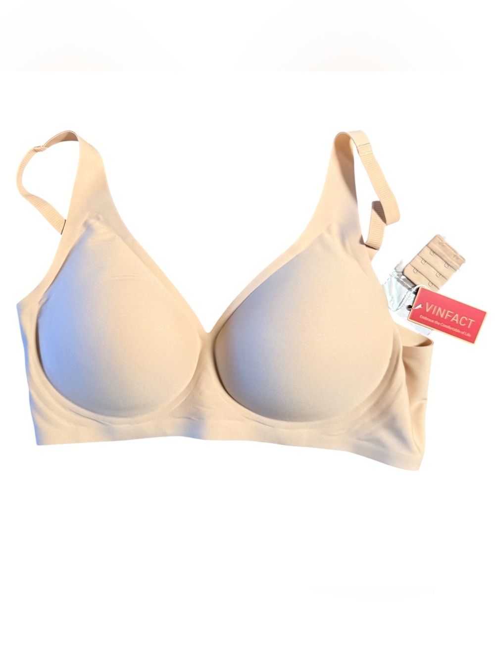 VINFACT Wireless Seamless Nude Bra XL Soft Support Comfort Bra NWT